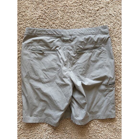 LL Bean Taupe Gray Grey Flat Front Nylon Spandex Outdoor Hiking Shorts Womens 14 - Picture 5 of 5